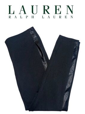 LAUREN RALPH LAUREN Black Ponte Pull-on Pants Tuxedo Equestrian Upscale Women M